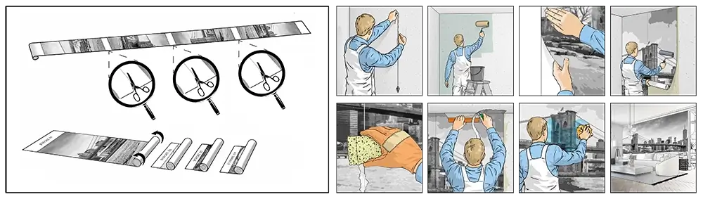 Pose papier peint photo - guide pas à pas