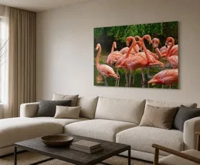 Tableau sur plexiglas Flamant