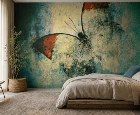 Papier peint photo Papillons en grunge