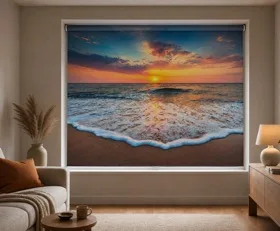 Store enrouleur Plage coucher de soleil