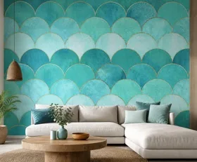 Papier peint photo Turquoise patrons