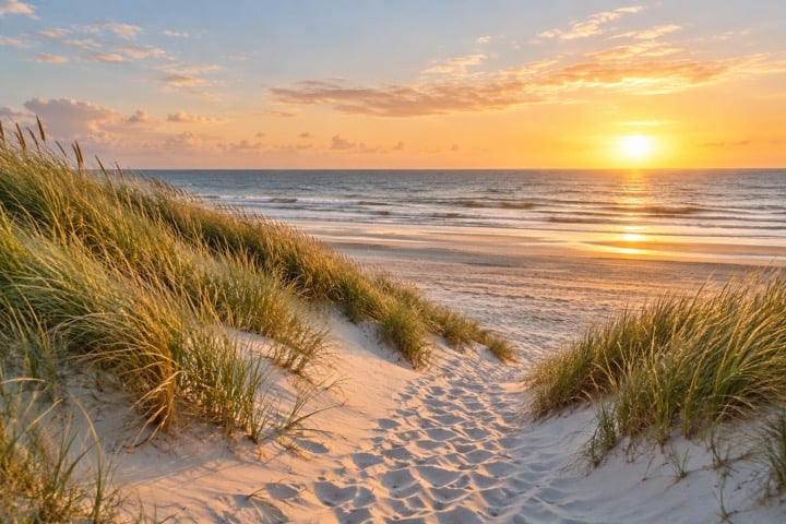 Paysage de dunes comme inspiration cadeau pour une amoureuse de la côte