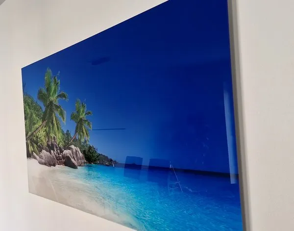 Tableau plexiglas Tableau sur plexiglas Plage tropicale de Praslin aux Seychelles — inspiration de clients
