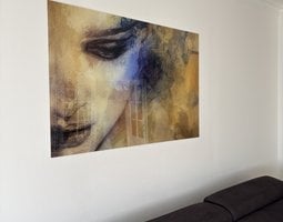 Tableau sur plexiglas Visage féminin en aquarelle artistique