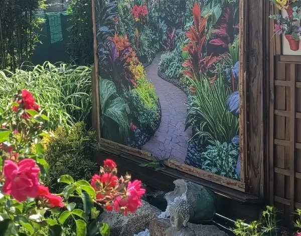 Poster de jardin Poster de jardin Jardin exotique aux fleurs rares — inspiration de clients
