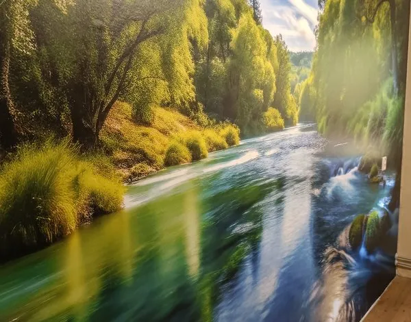 Papier peint photo Papier peint photo Rivière paisible aux eaux bleues et claires — inspiration de clients