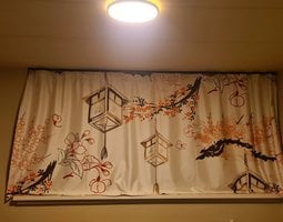 Rideaux Motif oriental aux lanternes en papier